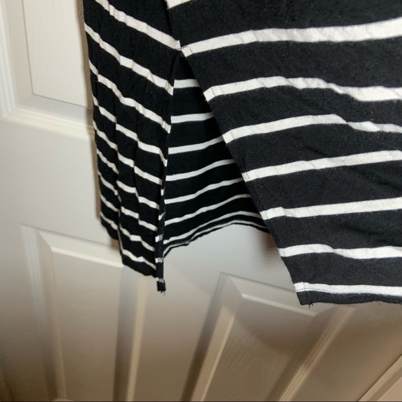 Zenana Black/White Striped Short Sleeve Top size XL - Picture 6 of 9